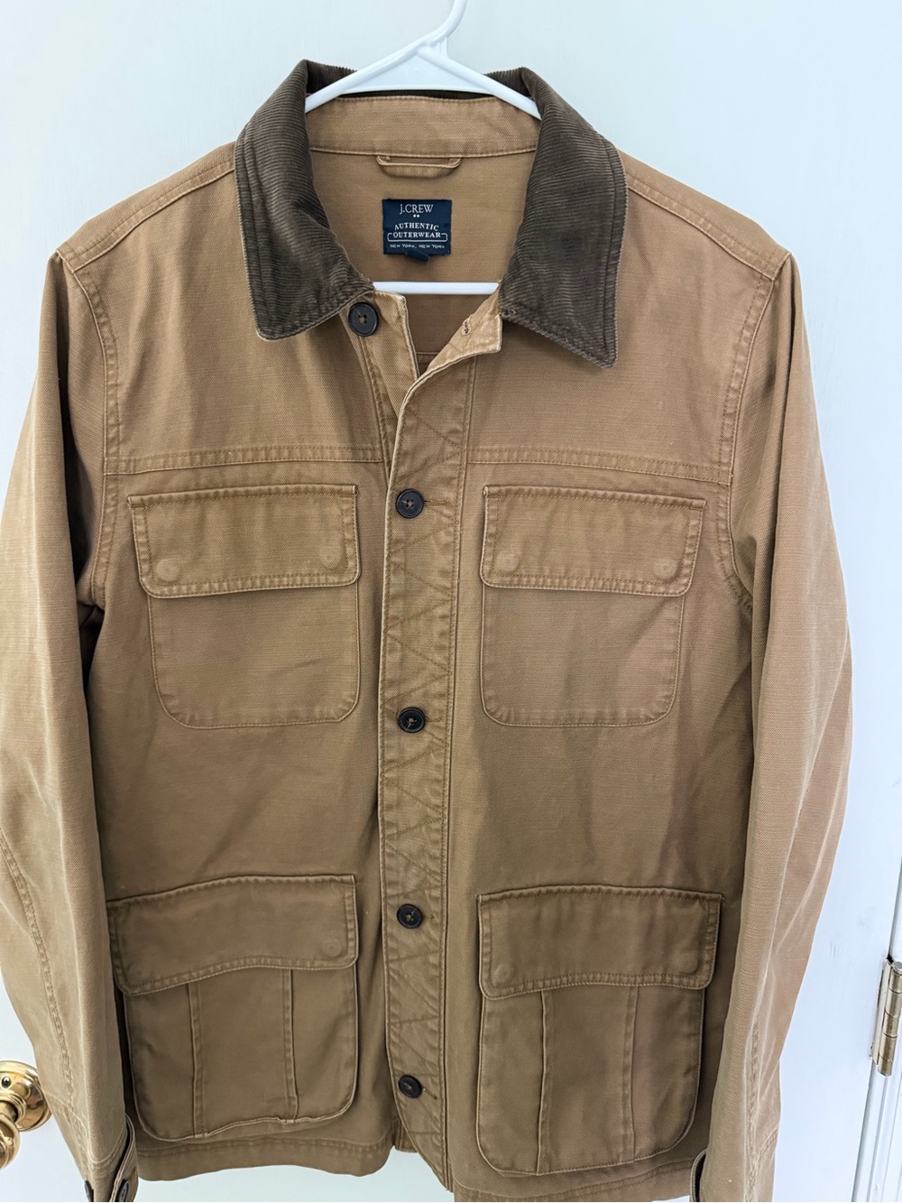 J. Crew Authentic Outwear S Men's Barn Jacket Camel Color EUC Corduroy Collar